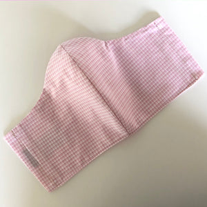 PINK GINGHAM COTTON MASK